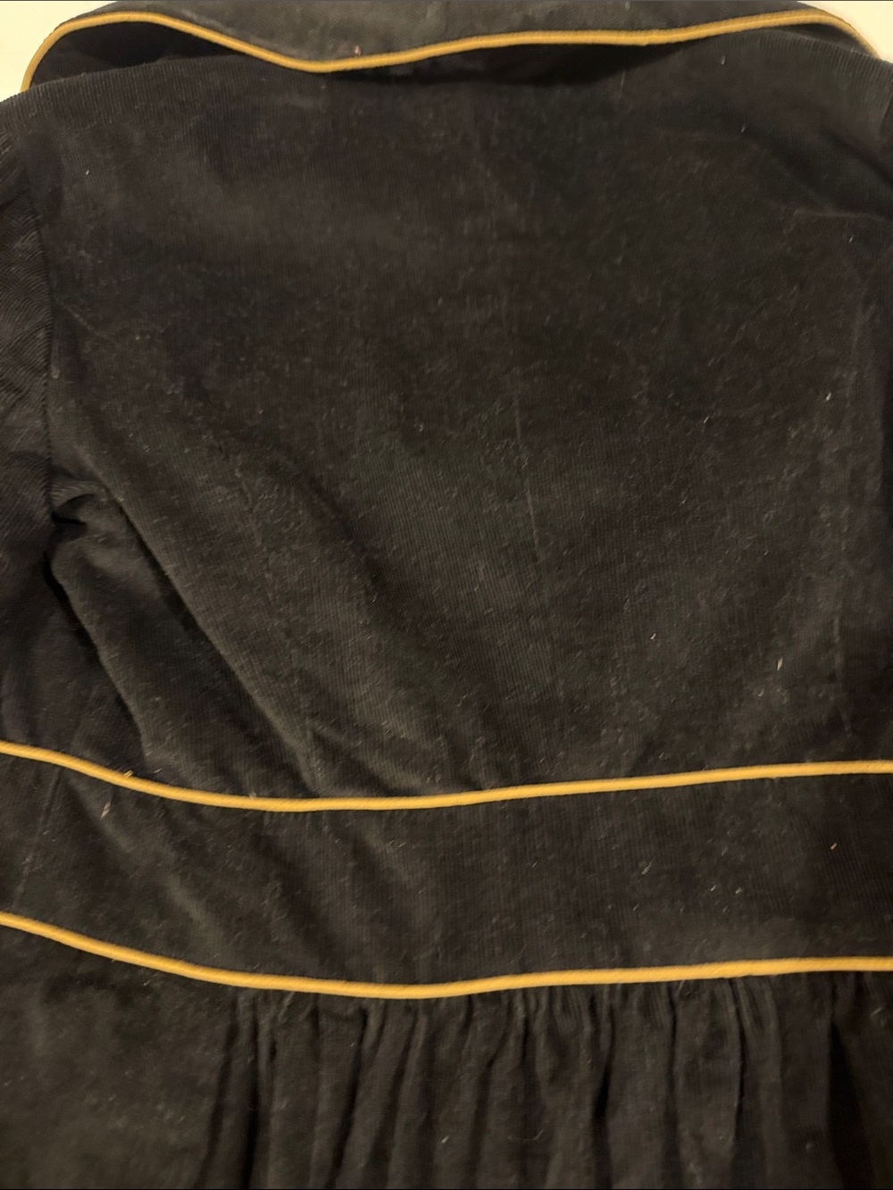 Dr Who TARDIS Hot Topic Black Trench Coat with Gold Piping and Blue Lining XS - Picture 13 of 14